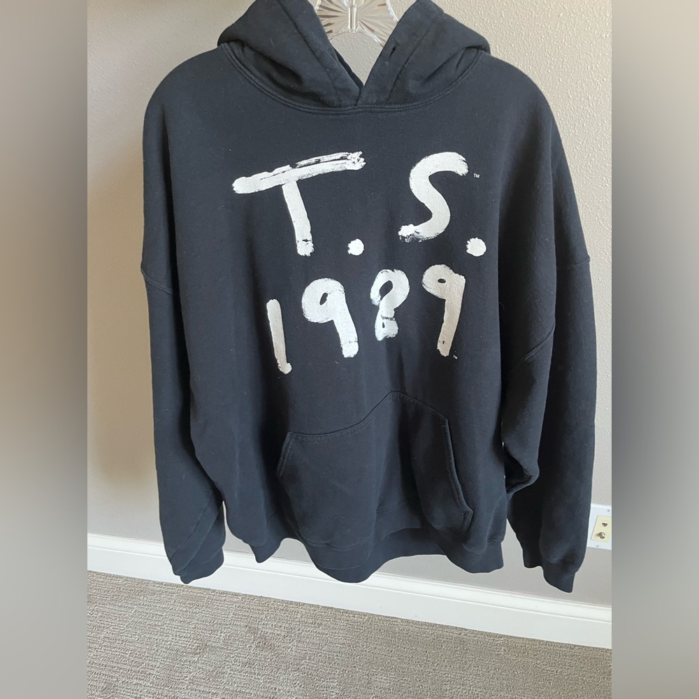 Taylor Swift Black Hoodie with White Graphic